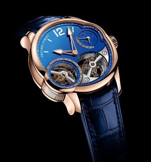 Replica Greubel Forsey Watch Quadruple Tourbillon Blue Red Gold Men